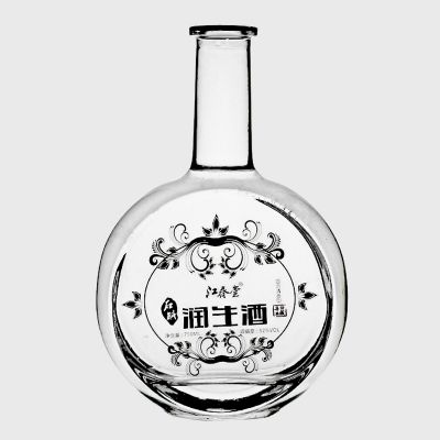 Unique Round Thick base Gin Deal silk Dolphin Logo Gula Cap Vodka Bottle 700ml Liquor Custom Liqueur Glass Bottles