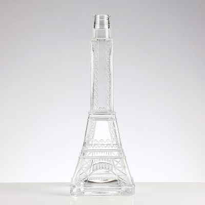 high quality tower shape clear glass liquor bottle Whisky Vodka glass bottle 50cl