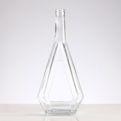 Super flint 700ml unique rhombus shape wine alcohol glass bottle with brandy liquor whisky bottles 750ml 