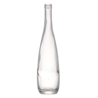 Factory price 500 ml luxury thin neck glass liquor bottle wine glass with screw