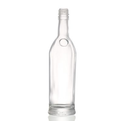 Super flint extra white clear round liquor 500 ml glass wine bottle with screw