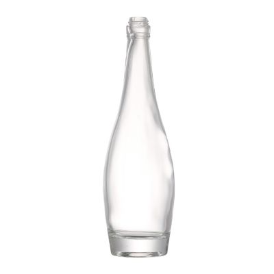 High quality low price thin mouth 500 ml wine glass liquor bottle frosted with screw 