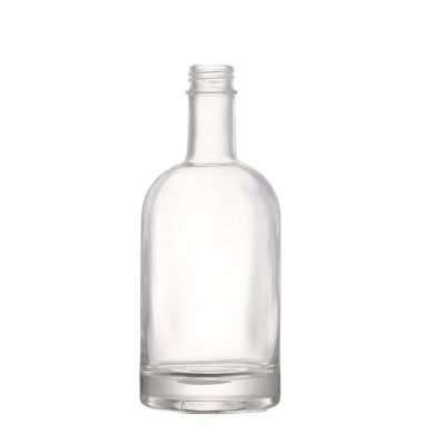 OEM custom logo premium empty clear 750 ml vodka liquor glass bottles with screw lids 