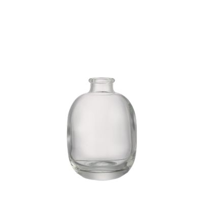 Creative round top grade 250 ml small wine alcohol clear glass bottle with cork