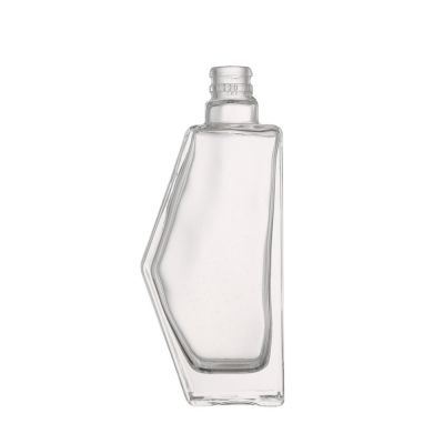 Crystal square liquor bottle 250 ml liquor bottle packaging for vodka with screw
