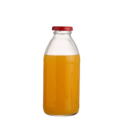 Manufacturer customized clear 500ml beverage glass bottle glass bottle with screw top