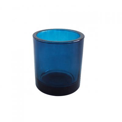 Cobalt Blue Thick Wall Shiny Glass Candle Jar 