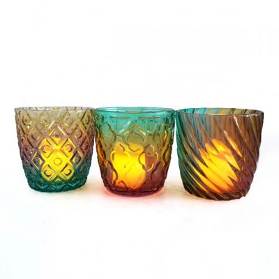 Translucent Rainbow Horn Glass Candle Holder 