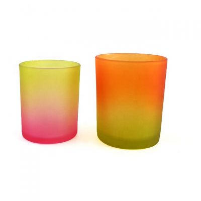 new Ddsign flat glass candle jars rainbow candle vessels