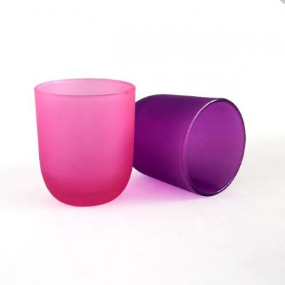 Wholesale custom factory price colorful 6oz empty cylinder glass candle vessels 