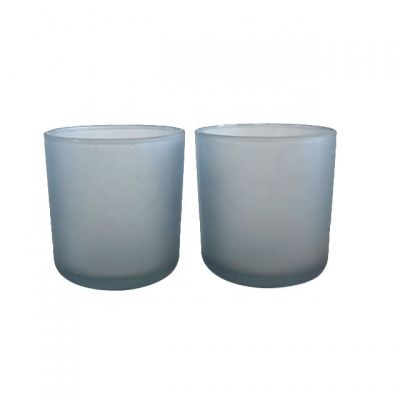2020 popular smoke grey cylinder glass candlestick 8oz factory price