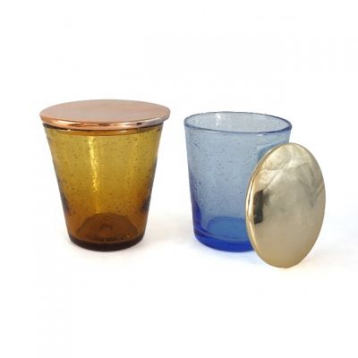 new arrival solid glass candle jar and decorative lids for wedding party