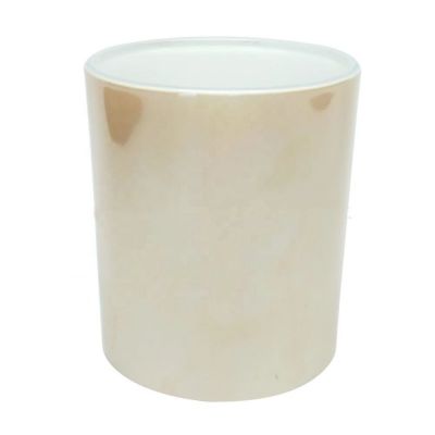 Wholesale 10oz Metallic plating cream color glass candle jar