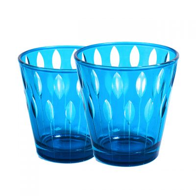 Best selling products in America 2018 hand cut blue glass candle container
