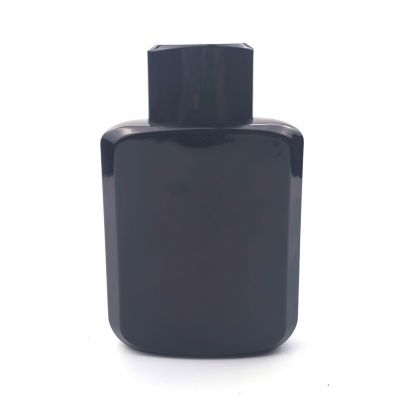 120ml square black glass essence perfume bottle with cap