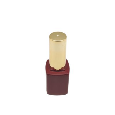 nail polish round gold cap with brush and wine red 10ml nail polish square nail polish bottle