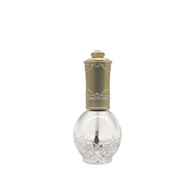 12ml Novel Spherical Empty Clear Glass Bottle Nail Polish Bottle With Luxury Screw Cap