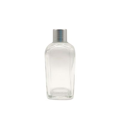50ml Square Transparent Glass Bottles At Cheap Price With Aluminum Cap