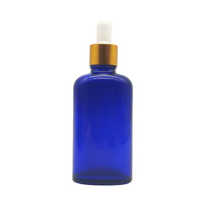 Low Price 50ml Cosmetic Containers Essential Oil Blue Glass Dropper Bottle For Skin Care