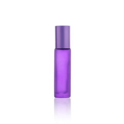 Whosale 10ml purple roller glass bottle perfume essential oil Customize colourful Cosmetic Bottle
