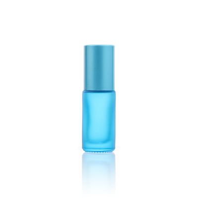 Whosale 5ml Light blue roller glass bottle perfume essential oil Customize colourful Cosmetic Bottle 