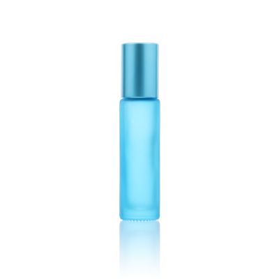 Whosale 10ml light blue roller glass bottle perfume essential oil Customize colourful Cosmetic Bottle