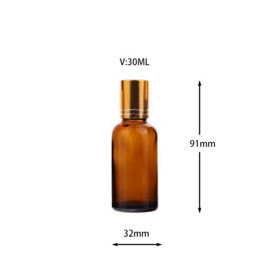 Stock 30ml amber glass dropper bottle essential with screw cap