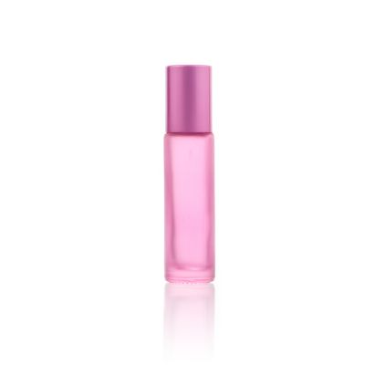 Whosale 10ml pink roller glass bottle perfume essential oil Customize colourful Cosmetic Bottle 