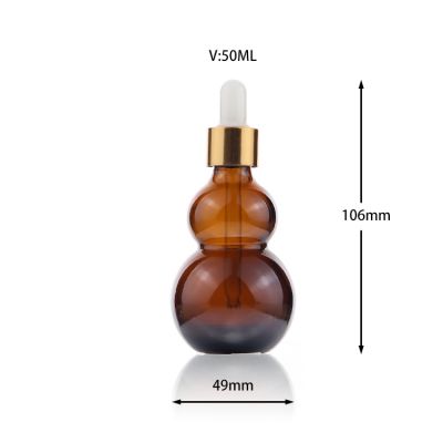 10ml 20ml 30ml 50ml 100ml amber gourd glass essential oil empty bottle 