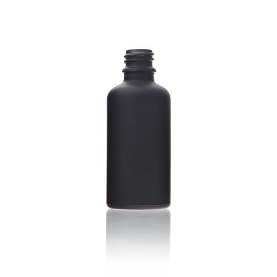 50ml empty essential oil bottle for dropper with Customized color lid black round frosted glass essential oil bottle 