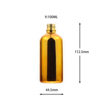 2020 Trade assurance 20ml 30ml 50ml cosmetic 1oz flat shoulder essential oil gold frosted clear glass dropper bottle