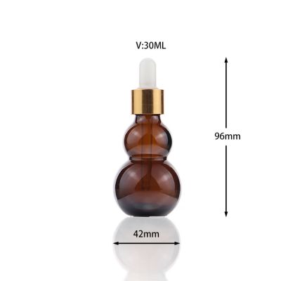 30ml High quality amber double gourd glass essential oil perfume glass bottles