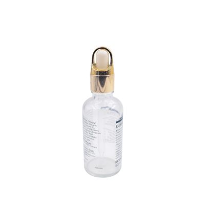 luxury 50ml clear empty serum glass dropper bottle 5ml 10ml 15ml 20ml 30ml 50ml 100ml custom printing glass bottle with dropper