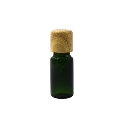 packaging 10ml 15ml 20ml 25ml 30ml green glass essential oils case and container with bamboo like water transfer plastic cap