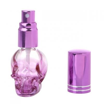 Small 8ML Mini Travel Unique PersonalitY Skull Shape Empty Glass Perfume Bottle 