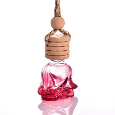 New Car Air Freshener Hanger Perfume Smell Odor Car Glass Perfume Bottle with Wood Lid 