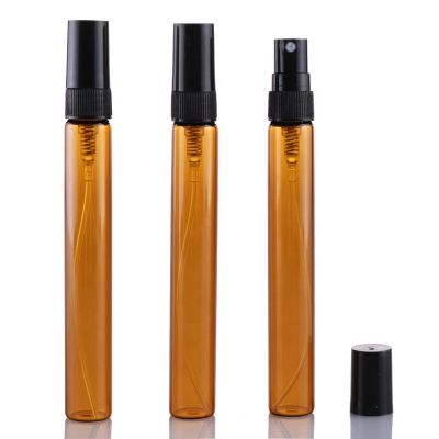New 10ML Portable Brown Glass Perfume Bottle with Plastic Atomizer 