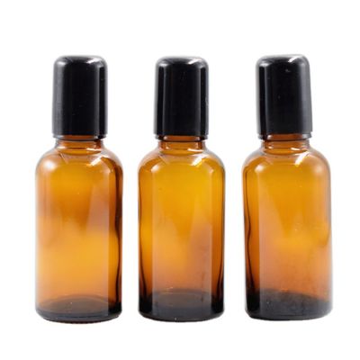 30ml Amber Brown Thick Glass Roll On Essential Oil Bottles Metal Roller Ball Perfume Bottles