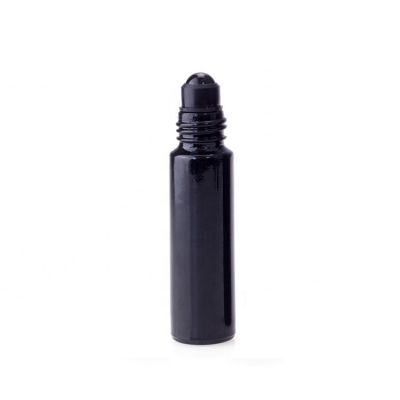 10ml Matte Black Glass Roll On Bottle with Stainless Steel roller