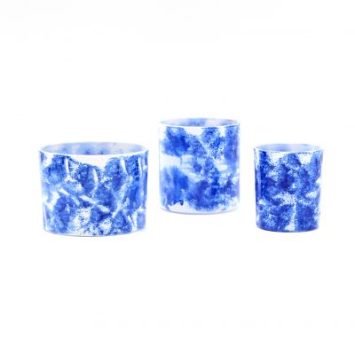 Blue and White Candle Jar Prayer Candle Jar 