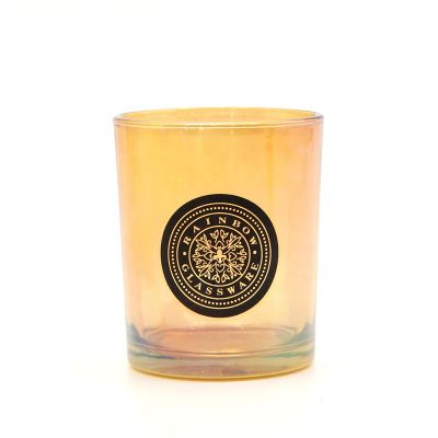 Wholesale Amber Candle Glass Jar with Custom Logo 