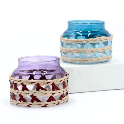 Recycled Glass Candle Holder Jar for Home Decor 