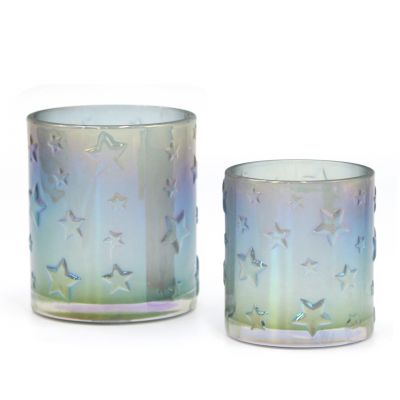 New Frosted Colored Glass Candle Holder for Home Decoration 