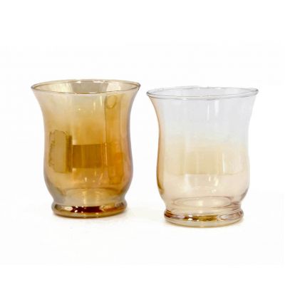 Wholesale Cheap Amber Hurricane Glass Candle Holder 