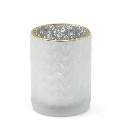 White Glass Candle Holder Modern Candle Holder for Wedding Set 