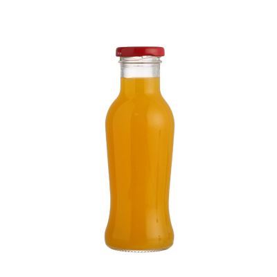 Factory supply best price 250 ml glass beverage bottle juice for sale with metal lid 