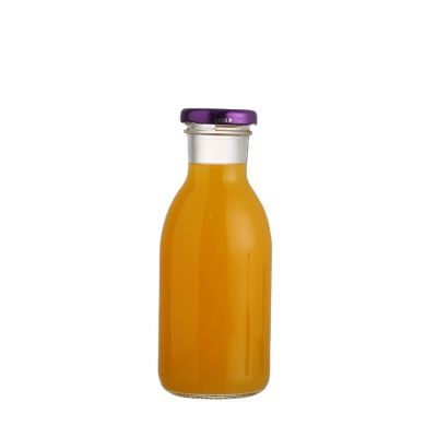 China wholesale 250 ml beverage glass juice milk tea storage bottle with metal lid 