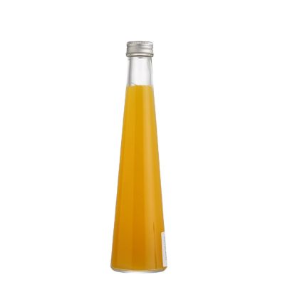 Special shape empty clear frost 250 ml 350 ml Drinking glass milk juice bottle with screw