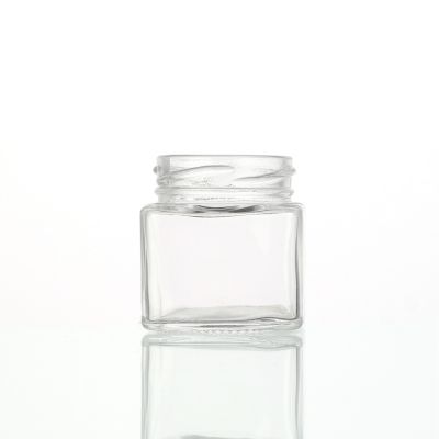 Direct best Quality Square 120 ml Clear Glass Honey Storage Pickle Jar With Screw Lid