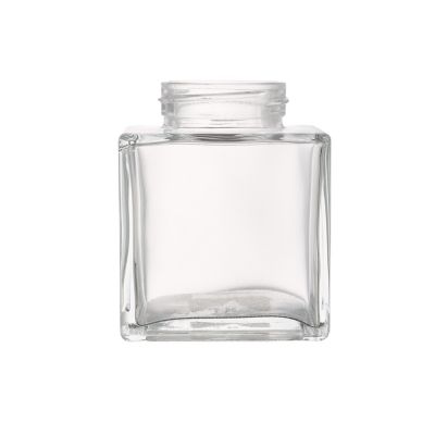 Square shape food grade 380 ml bird nest custom mini glass jam jar with screw lid 